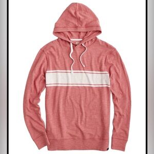 Faherty Dusty Pink Hoodie with Cream Drawstrings
